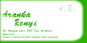 aranka renyi business card